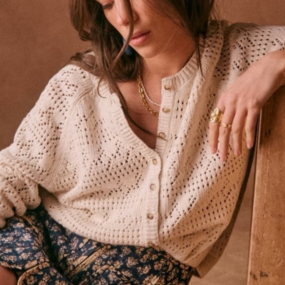 SÉZANE Capucine Knit Cardigan - Cream